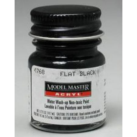 Flat Black Testors Acrylic Plastic Model Paint