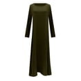 thumbnail image 4 of JBXKXYW Casual Dresses For Women Women'S Muslim Abaya Long Sleeve Arab Dubai Abaya Modern Middle Prayer Belt Eid Long Dress Womens Dresses (Army Green,XL), 4 of 5