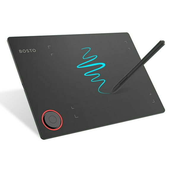 Bosto T608 Tablette de Dessin 8 X 6 Pouces 5080 LPI Stylo Sans Pile Noir