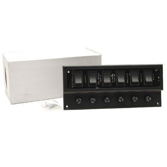 Whitecap Boat Switch Panel S-8094 | 10 3/8 x 4 5/8 Inch Black