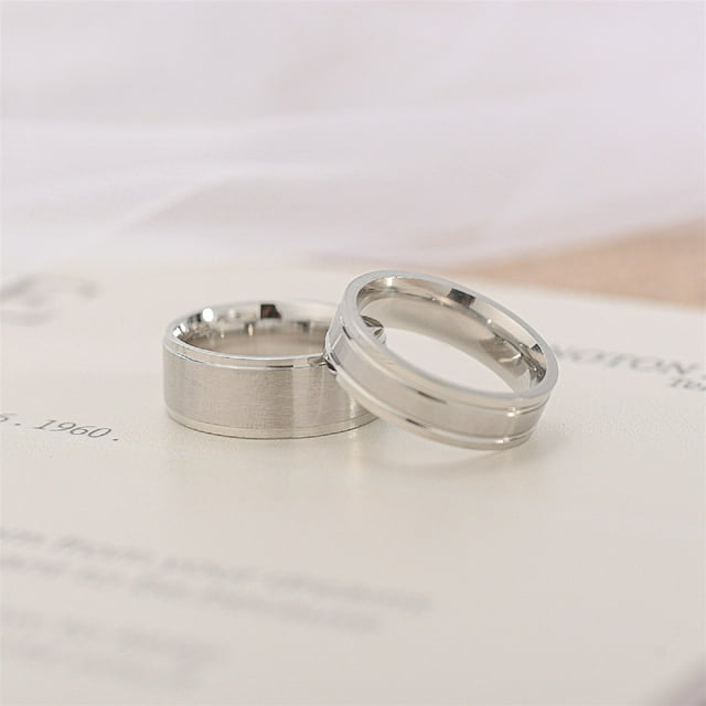 Sentmoon Rings Ring for Women Gift Frosted Anti-Scratch Fading Stainless Steel Couple Titanium Steel