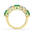 thumbnail image 3 of ARAIYA FINE JEWELRY 1/2 CT. T.W Round Shape Lab Grown Diamond and Natural Emerlad Five Stone Anniversary Band Ring | 10K Yellow Gold Five Stone Wedding Band Ring Size 9, 3 of 7