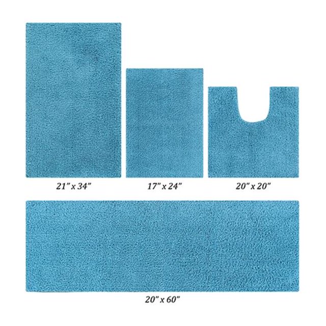 Better Trends BAMP4PC17202160TL Better Trends Micro Plush Collection 100% Polyester 4 Piece Set (17' x 24' | 20' x 20' | 21' x 34' | 20' x 60') Bath Rug Set in