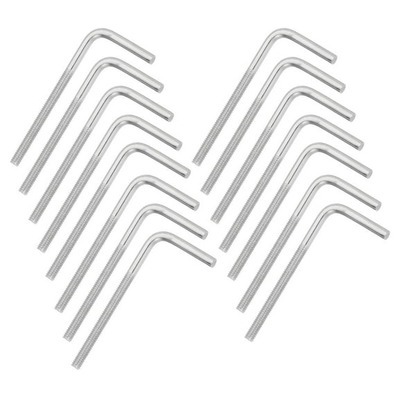 Uxcell M4x60mm 7/L-Shaped Right Angle Bolt Screw, 304 Stainless Steel L Shape Foundation Bolt Long Square Bend Screw, 15 Pcs