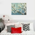 thumbnail image 4 of Nawypu Elegant Flowers Canvas Wall Art - Plum Blossom Pictures for Wall Decor Rustic Turquoise Canvas Painting Nature Printing Artwork for Living Room Bedroom Home Office Wall Decoration, 4 of 4