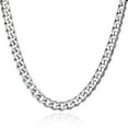 thumbnail image 5 of Hermah 11mm Silver Stainless Steel Curb Cuban Necklace Men Women Unisex Chain 18-36inch, 5 of 6