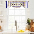 thumbnail image 4 of Mediterranean Style Lemon Floral Tie Up Valances Curtain, Adjustable Kitchen Blue Border Countryside Valances for Windows Decor, Rod Pocket Short Curtains Set for Bedroom/Bathroom, 54"x18", 4 of 9