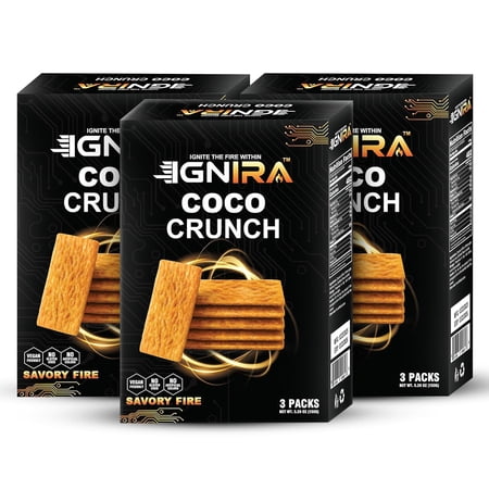 (3 pack) IGNIRA COCO Crunch Coconut Crackers Toasted Coconut Pack of 3 1.76 oz Each