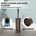 thumbnail image 5 of Toilet Brush and Holder 2 Pack, Toilet Bowl Brush with Extra Long Handle, Toilet Scrubber and Covered Holder, Toilet Brushes for Bathroom-Space Saving, Covered Brush, Durable, Deep Cleaning(Bronze), 5 of 7