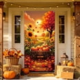 thumbnail image 2 of OutmaxHome Fall Theme Printing Door Cover, 35.4x70.8 Inch Vintage Decor Front Door Banner, Autumn Harvest Thanksgiving Halloween Front Door Decor, 2 of 6
