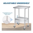 thumbnail image 5 of Bingirl Table de Préparation en Acier Inoxydable 36x24 Pouces avec Roues, Table de Travail Commerciale Robuste avec Tablette Inférieure Réglable pour Cuisine Commerciale et Restaurant, 5 of 5