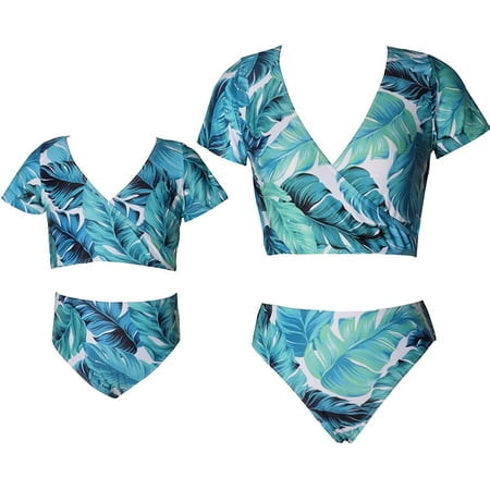Mommy and Me Swimsuits Two Piece Bikini Set Family Matching Bathing ...