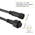 thumbnail image 2 of Uxcell 3.28ft 2 Pin 18 AWG Cord Waterproof IP67 Connector Extension Cable Wire Black 2 Pack, 2 of 5