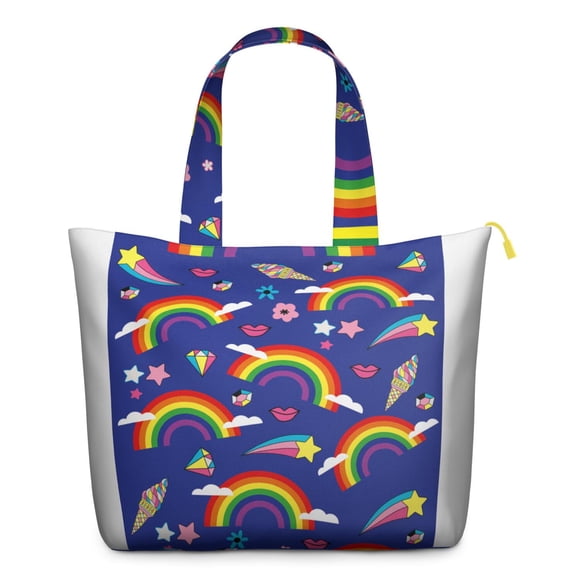 Sac de Voyage à Motif Licorne Bébé Magique, Mignon Fourre-Tout Polochon Aquarelle Arc-en-Ciel pour Femmes avec Galaxie, Étoiles et Nuages, Sac de Cabine de Fin de Semaine pour le Yoga