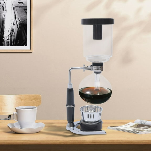 TFCFL Glass 5 Cup Tabletop Siphon Coffee Pot Syphon Coffee Maker Brewer Machine Easy to Clean 500ml