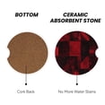 thumbnail image 3 of Round Ceramic Car Coasters 2 Pack Absorptive Clean Cork Bottom For Anti-Slip Use On Most Cars Darkred Geometric Patterns_2, 3 of 8