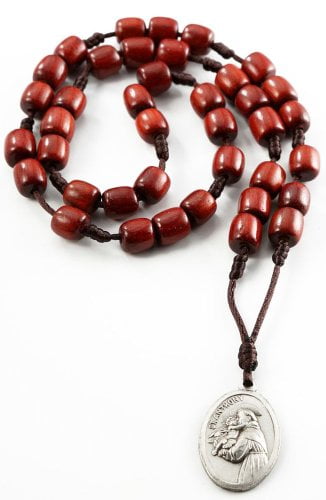 18 Inch Birth Month Colored Bead Necklace with First Communion Medal Charm