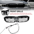 thumbnail image 4 of Diamond Gloss Black Front Kidney Grille Mesh Fit for BMW 3 Series G20 G28 2023-2024, 4 of 5