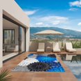thumbnail image 2 of Blue Black Grey Flowers Outdoor Rug for Patio/Deck/Porch, Non-Slip Large Area Rug 6 x 9 Ft, Boho Colorful Floral Plant Indoor Outdoor Rugs Washable Area Rugs, Reversible Camping Rug Carpet Runner, 2 of 8
