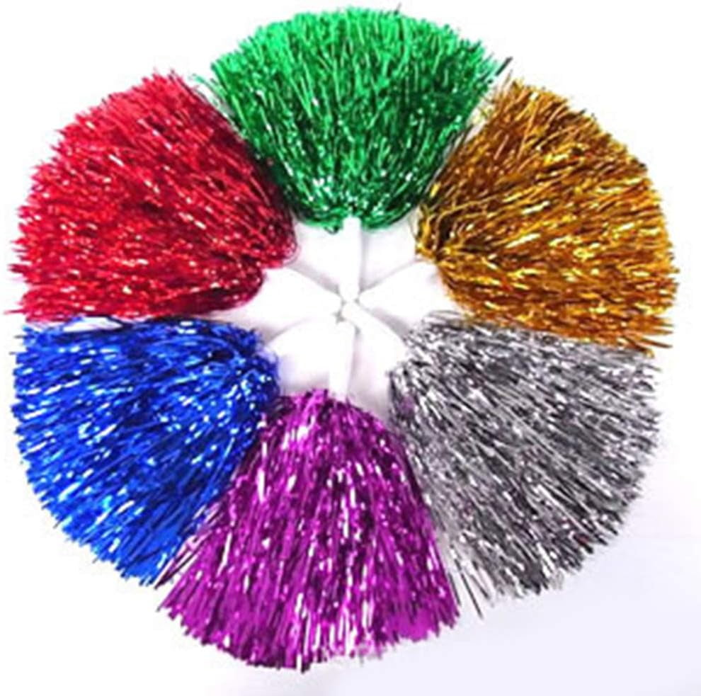 LINLIN 5 Pairs Cheerleading Pom Poms Hand Flowers Cheerleader Pompoms Cheering Hand Flowers for Sports Meeting Cheers Ball Game Dance Fancy Dress Night Party Assorted Color