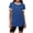 Blue(Womens Shirts), variant on Women's Ringer T-Shirts Short Sleeve Casual Crewneck Contrast Trim Tunic Tops Curved Hem Tee Tops