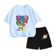 thumbnail image 3 of Conjunto de camiseta de verano con estampado de Snoopy para niños y adolescentes, camiseta de algodón de manga corta y pantalones cortos, traje de 2 piezas, ropa de moda para niños, 3 of 5