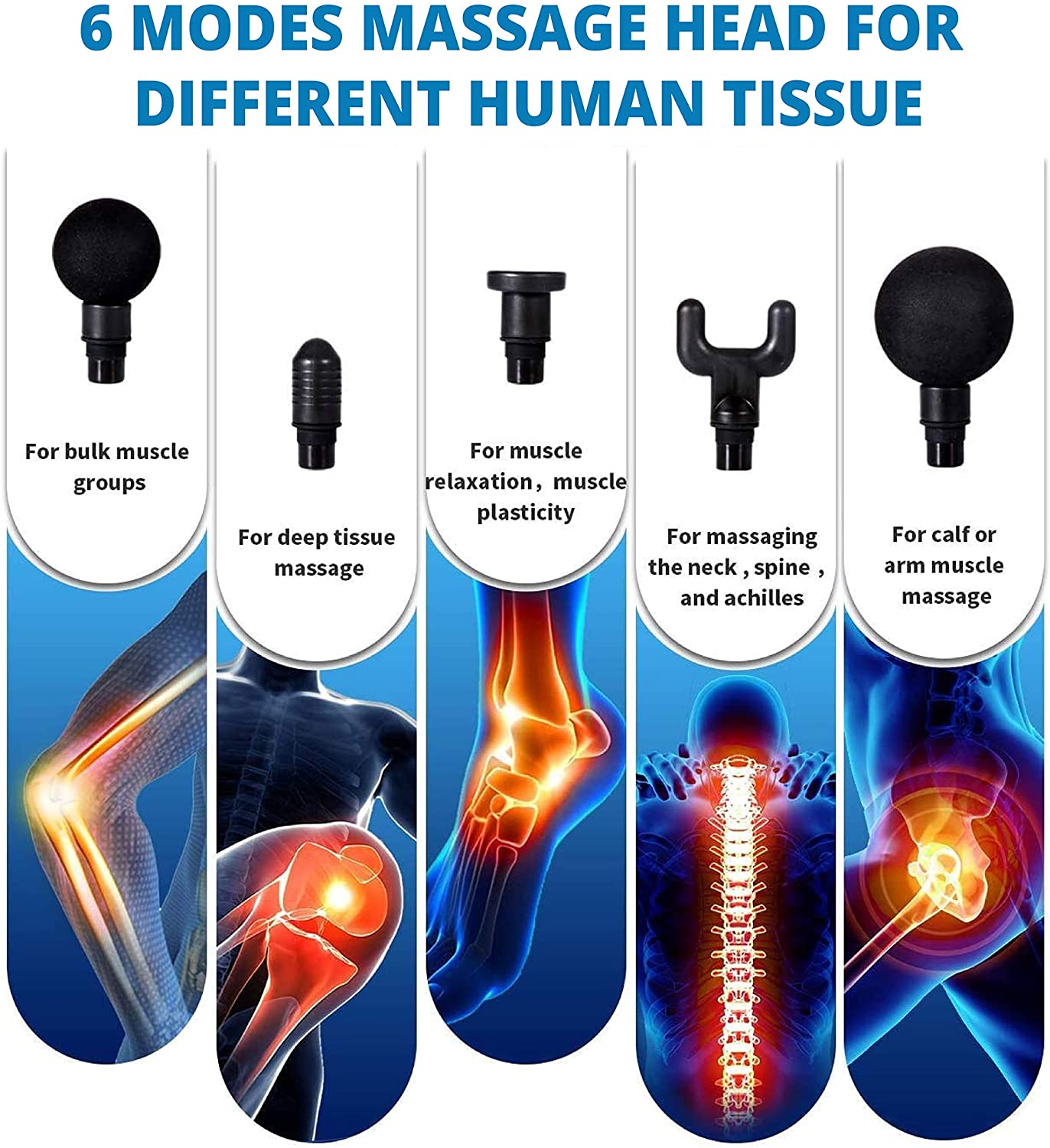 WBM Smart Gun Muscle Deep Tissue Percussion Portable Handheld Electric Body Massager Sports Drill, 1 Count (Pack of 1), (Silver)