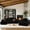 Black(Corduroy), variant on Ovios 106" Modular Cloud Couch Oversized Deep Seat Plush Corduroy Sectional Sofa with Lounge Chair for Living Room, No Assembly, Black