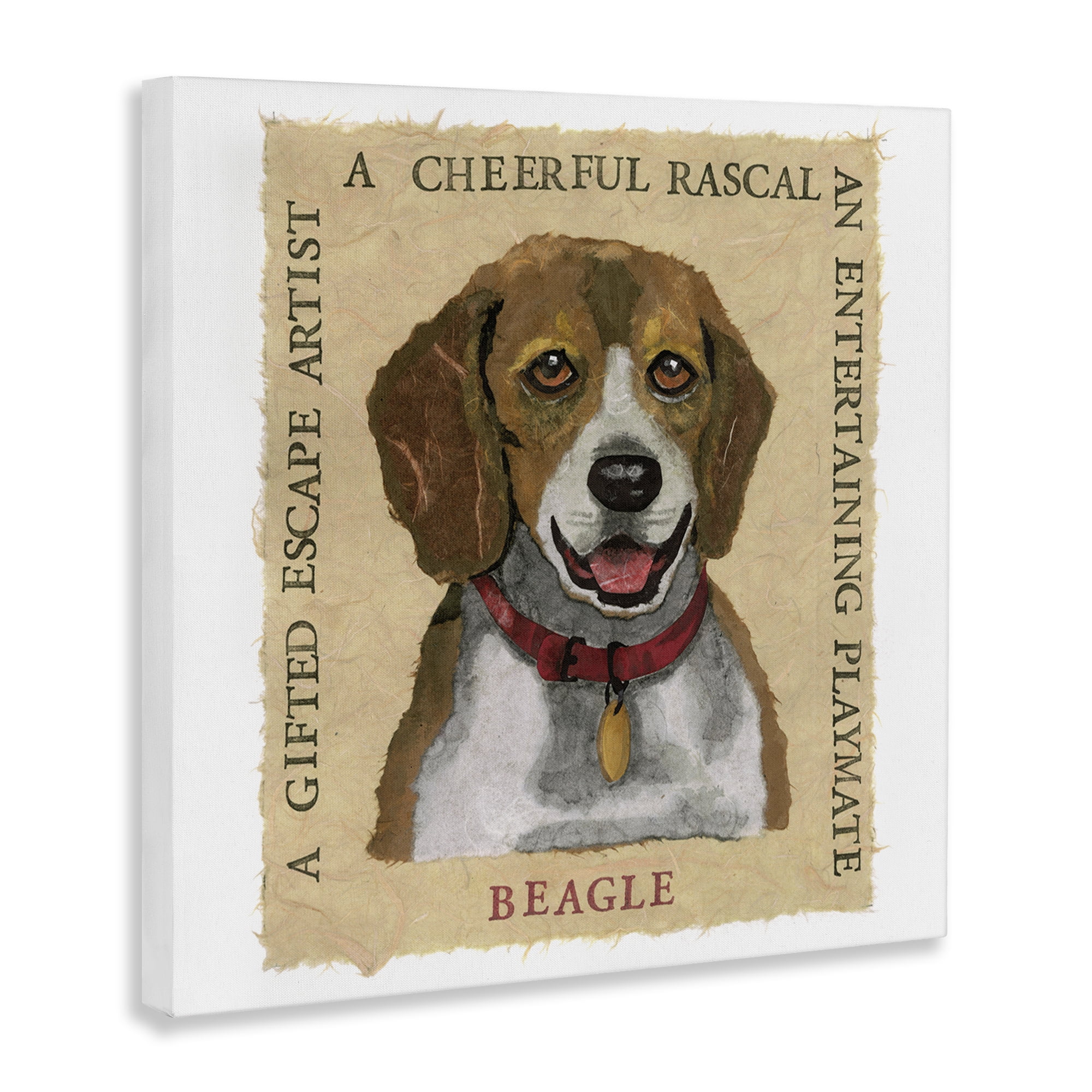 Stupell Industries Fun Beagle Pet Phrases Animals Painting Wrapped Canvas Art Print Wall Art, 30 x 30