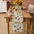 thumbnail image 2 of Rustic Cat Table Runner 72 Inches, Funny Cute Fish Leaves Bubble Bed Runner Dresser Scarves Tabletop for Indoor Outdoor Parties/Ceremony/Banquet, 16" x 72", 2 of 9