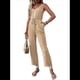 thumbnail image 1 of Elegantes de Verano para Mujer, Sin Mangas, con Cuello en U, Informales, de Pierna y Pantalones Largos 2025, Caqui, Talla XL, 1 of 9