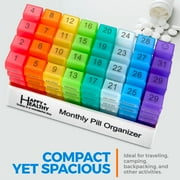 MEDca Monthly Pill Organizer - 32 Daily Cases, 4 Times a Day, Rainbow