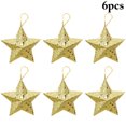thumbnail image 2 of 12PCS Christmas Star Ornament Creative Glitter Hanging Ornament Xmas Tree Decor, 2 of 10