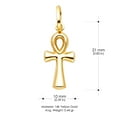 thumbnail image 4 of 14K Yellow Gold Egyptian Ankh Cross Religious Charm Pendant with 0.8mm Box Chain Necklace - 16", 4 of 6