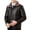 Brown, variant on Men's Faux Leather Flight Outerwear With Warm Collar