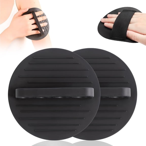 NORIZF Soft Rubber Shower Scrubber,Handheld Silicone Shower Scrubber for Daily Bathing,Portable Body Pad Scrubber for Shower Use Adults Gentle No Pain Exfoliating Bath Scrubber Glove 2,Black