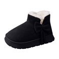 thumbnail image 2 of WAVSUF Women's Fleece Winter Boots Soft Sole Wide Width Anti Slip Winter Snow Flat Ankle Boots Black 10, 2 of 8