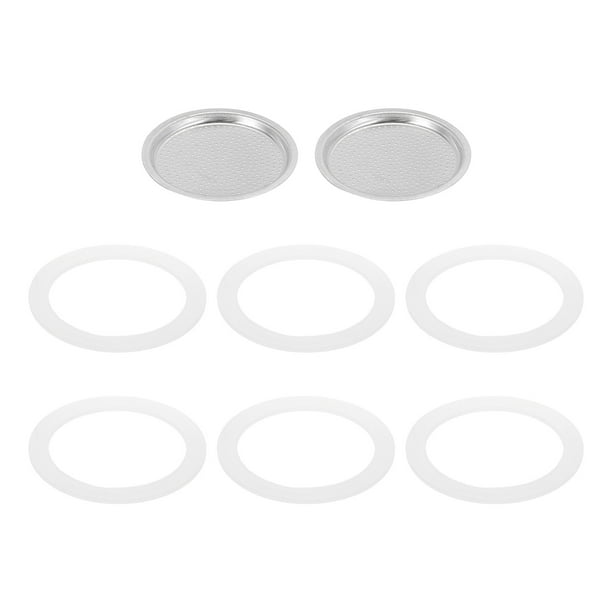 Piezas de cafetera espresso Uxcell para la estufa 1 filtro y 6 juntas de silicona 56x49x4mm para olla de café moka de 3 tazas