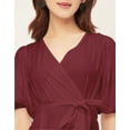 thumbnail image 5 of Moomaya Short Sleeve V Neck Solid Rayon Dress - Women's Casual Tiered Dress, 5 of 9