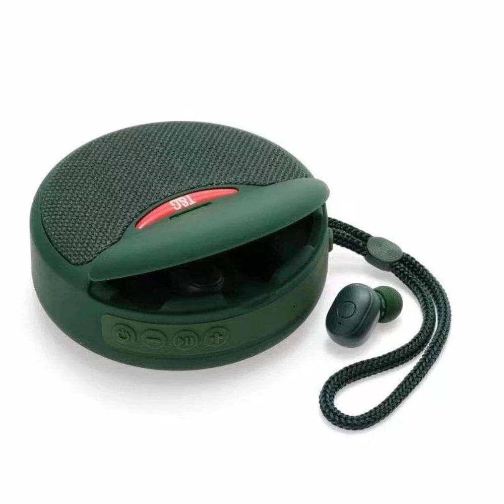 2-in-1- Bluetooth speaker and earphones portable card insertion wireless speaker