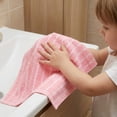thumbnail image 5 of REGALWOVEN Cotton Striped Washcloths - 13" x 13" Soft & Absorbent Face Cloths for Bathroom, Kitchen Pink 6pk, 5 of 7