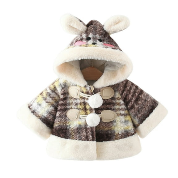 Zpanxa Kids Plaid Poncho Cape with Hood, Soft Warm Fleece Cloak Blanket Long Sleeve Winter Outerwear for Toddler Boys Girls Ages 2 to 8