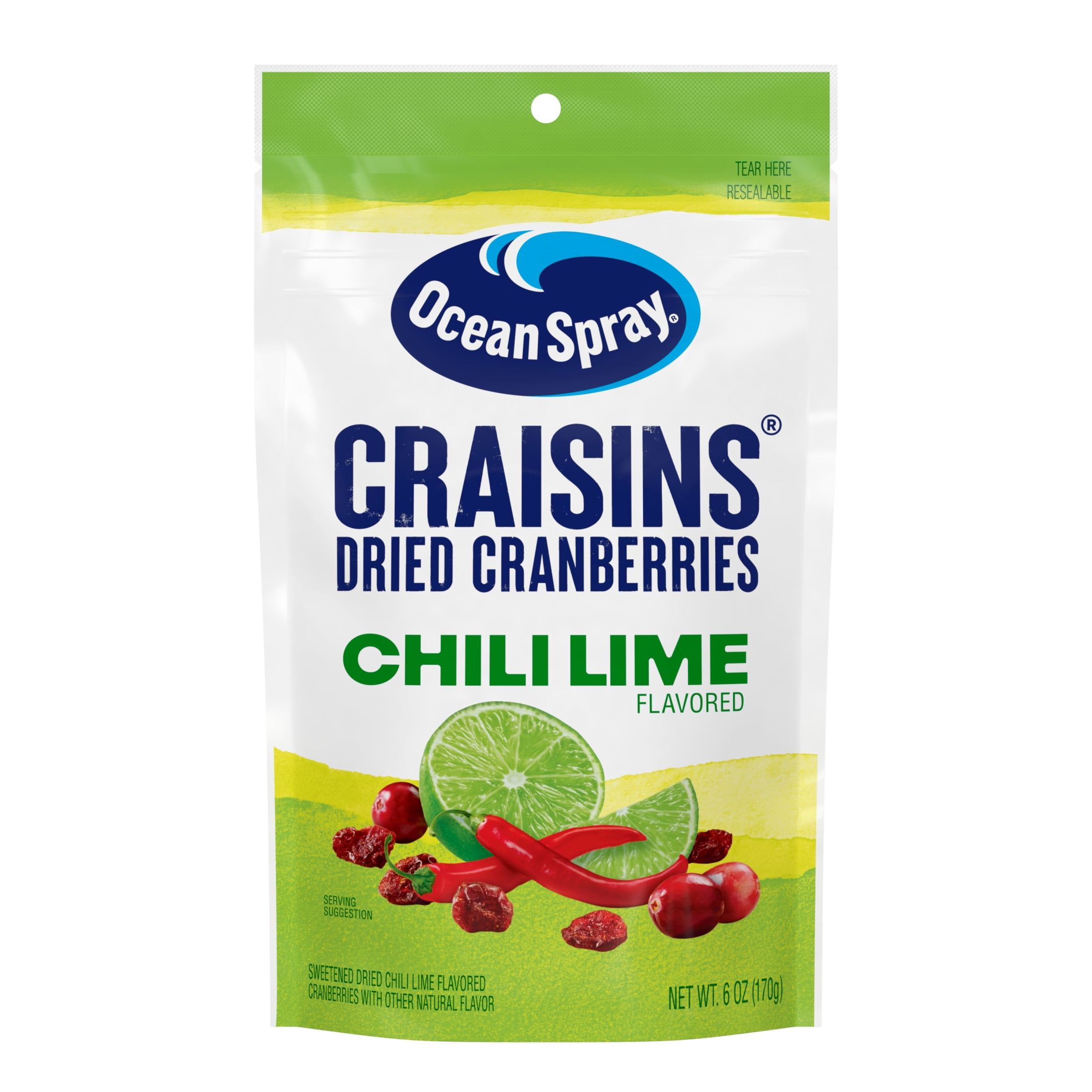(8 pack) Ocean Spray® Chili Lime Flavored Craisins® Dried Cranberries 6oz