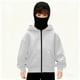 thumbnail image 1 of Chaqueta deportiva de invierno de color liso para niños, de manga larga, con capucha, informal, con cremallera y bolsillos, de poliéster, 1 of 5