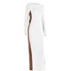 thumbnail image 3 of Gibobby Vestidos de sueter elegantes Vestido casual de mujer con cuello redondo de color sólido y manga larga elástico ajustado para otoño e invierno(Blanco,M), 3 of 5