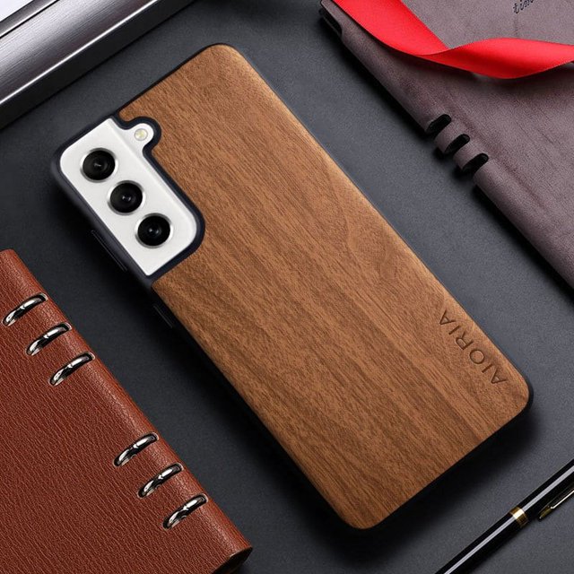 Bamboo Wood Pattern Leather Back Cover For Samsung Galaxy S21 S22 S20 Ultra Plus FE Phone Case