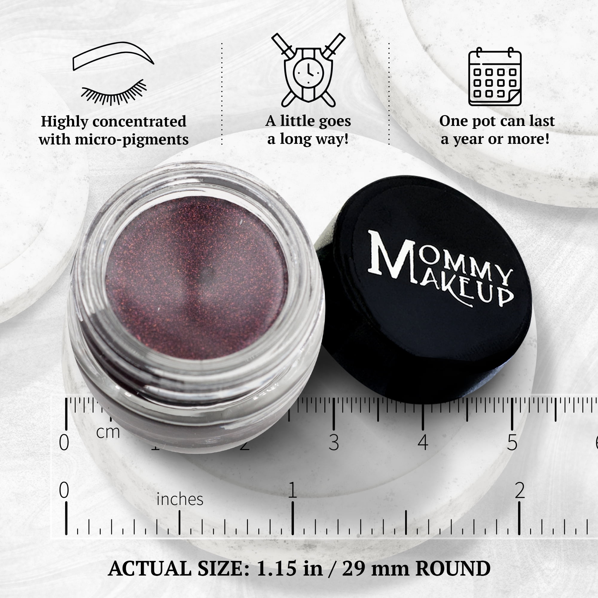 Waterproof Gel Eyeliner Pot in Black Orchid (Luscious Metallic Black Burgundy) - Long Wear Cream Eye Liner - Stay Put Gel Eyeliner by Mommy Makeup