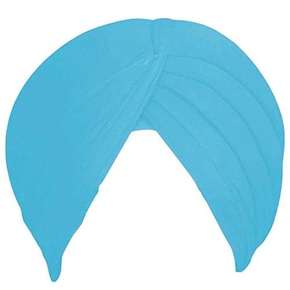 Sikh Cotton Turban For Men | Sky Blue Color | 8 Mts Punjabi Pagri (Stitched Full voile) By Indian Collectible