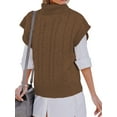 thumbnail image 4 of hirigin Women Sweater, Sleeveless High Neck Vest Knitting Loose Casual Party Street Solid Color Pullover Tops, 4 of 8