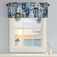 thumbnail image 3 of Window Valance for Kitchen,Abstract Blue Starfish Crab Rod Pocket Curtain Valances Short Curtains Drapes Panel,Vintage Ocean Shell Window Treatment Topper for Living Room Bathroom Bedroom Home Decor, 3 of 9